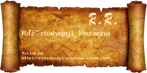 Rózsahegyi Rozanna névjegykártya